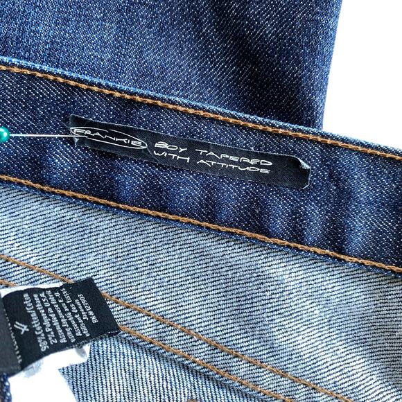 William Rast Jeans Boy Taper with Attitude Sz 32 Dark Wash Distressed Low Rise - Picture 7 of 12